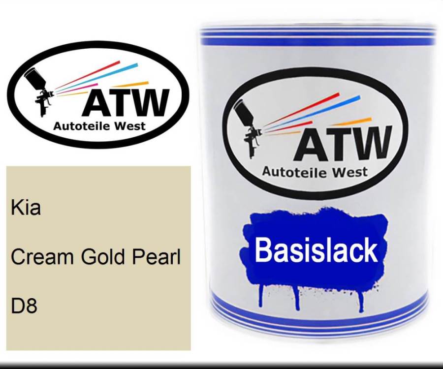 Kia, Cream Gold Pearl, D8: 1L Lackdose, von ATW Autoteile West.